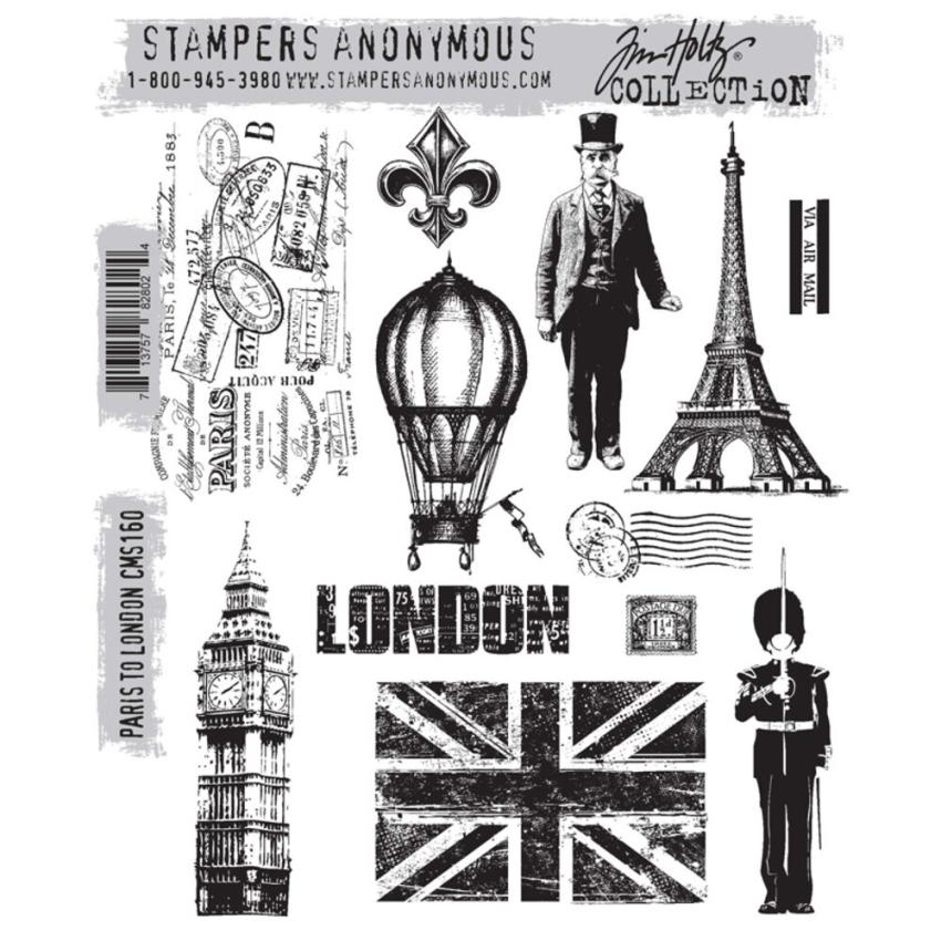 Stampers Anonymous - Gummistempelset "Paris To London" Cling Stamp Design by Tim Holtz