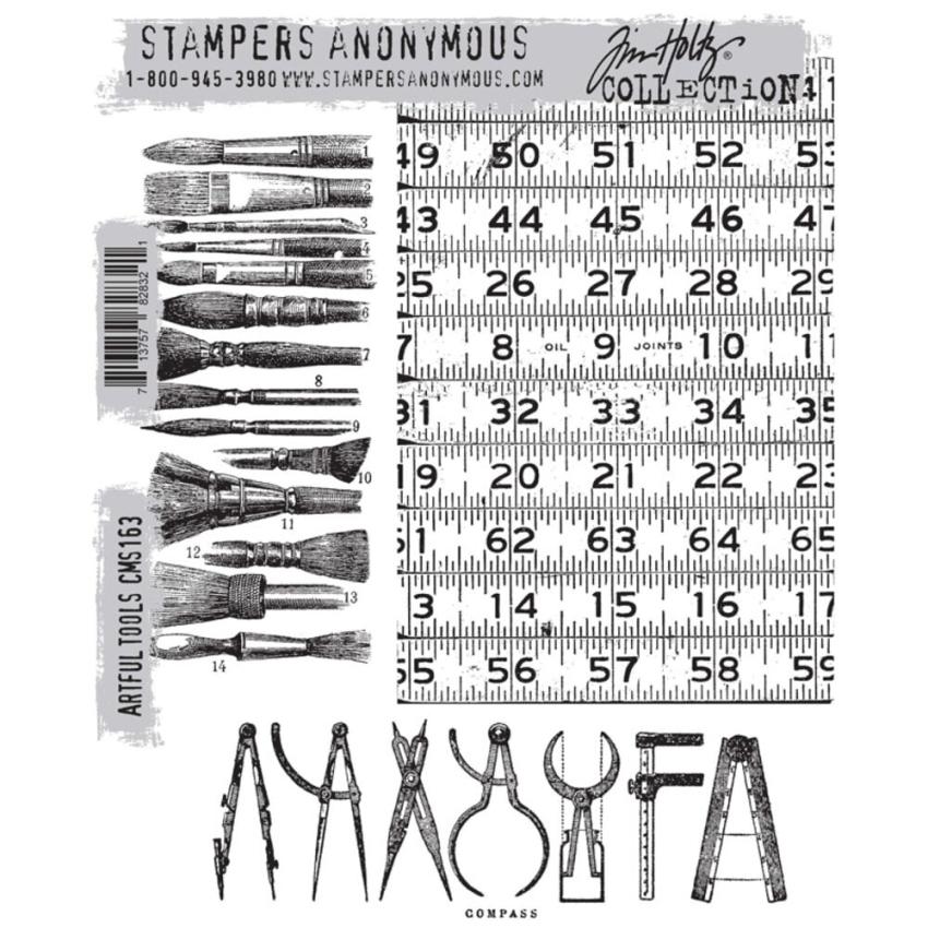 Stampers Anonymous - Gummistempelset "Artful Tools" Cling Stamp Design by Tim Holtz