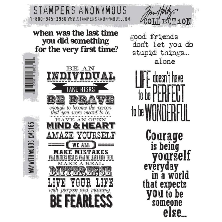 Stampers Anonymous - Gummistempelset "Way With Words" Cling Stamp Design by Tim Holtz
