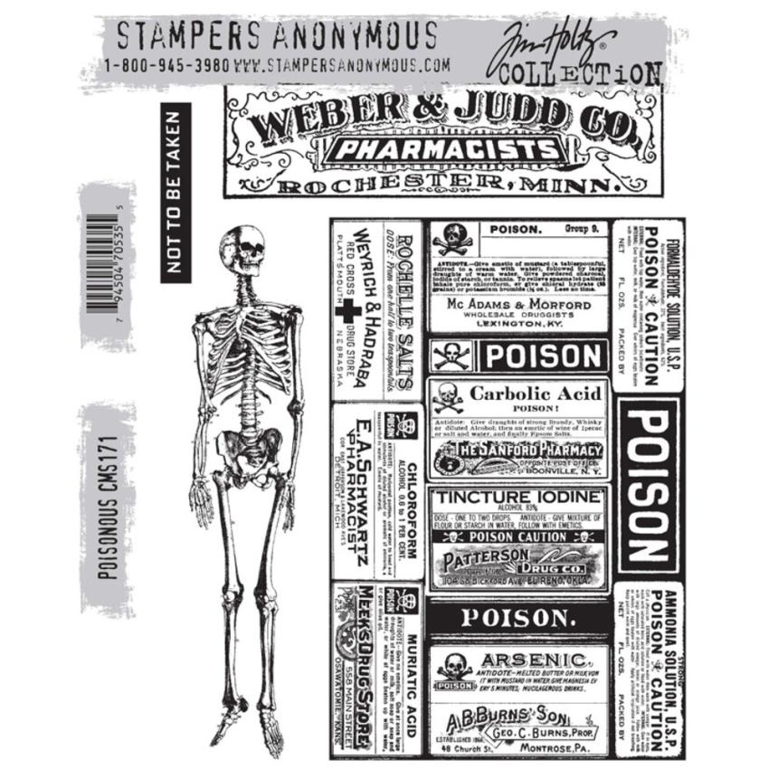Stampers Anonymous - Gummistempelset "Poisonous" Cling Stamp Design by Tim Holtz