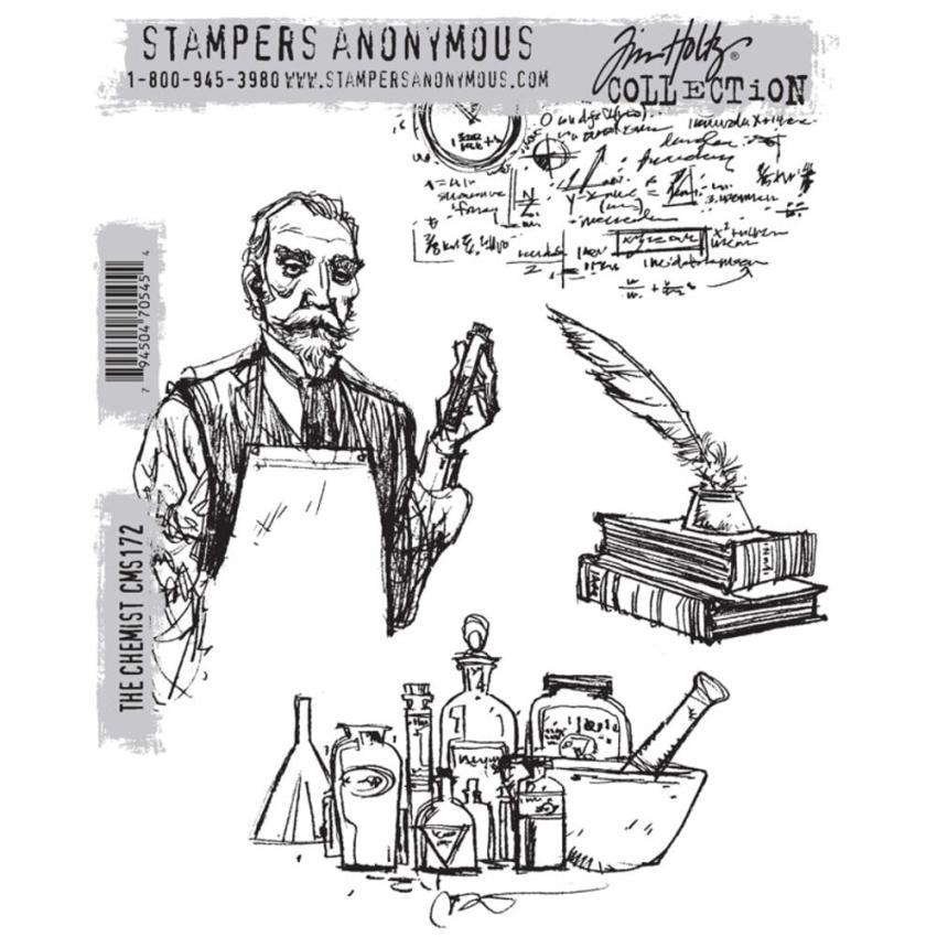 Stampers Anonymous - Gummistempelset "The Chemist" Cling Stamp Design by Tim Holtz