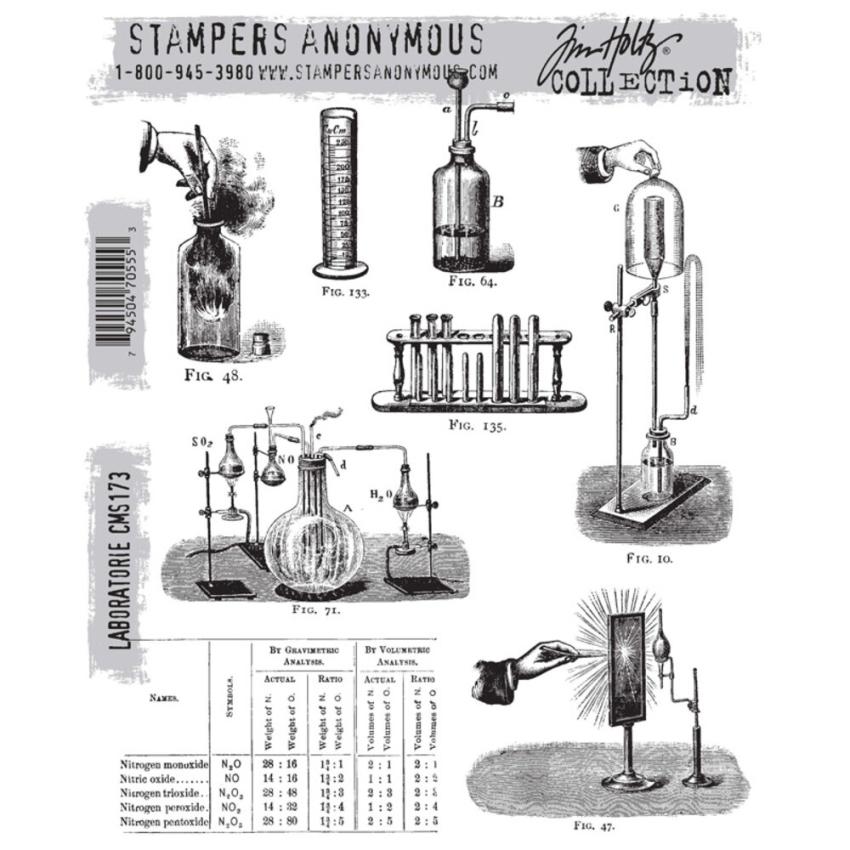 Stampers Anonymous - Gummistempelset "Laboratorie" Cling Stamp Design by Tim Holtz
