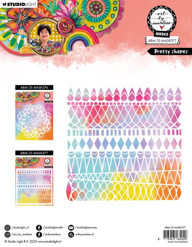 Art By Marlene - Schablone "Pretty Shapes" Stencil - Mask 