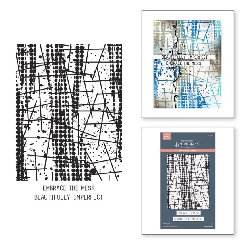Spellbinders - Buchdrucktechnik "Beautifully Imperfect" Press Plate