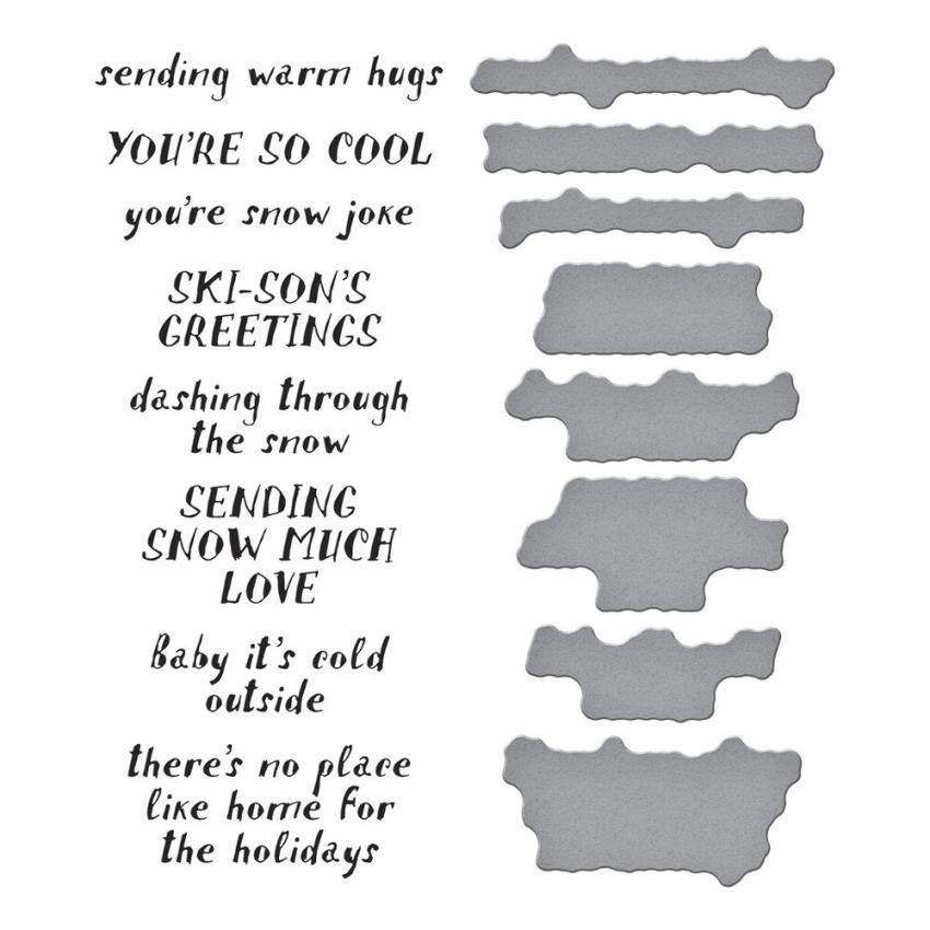 Spellbinders - Buchdrucktechnik "Ski-son's Greetings" BetterPress Plate & Dies