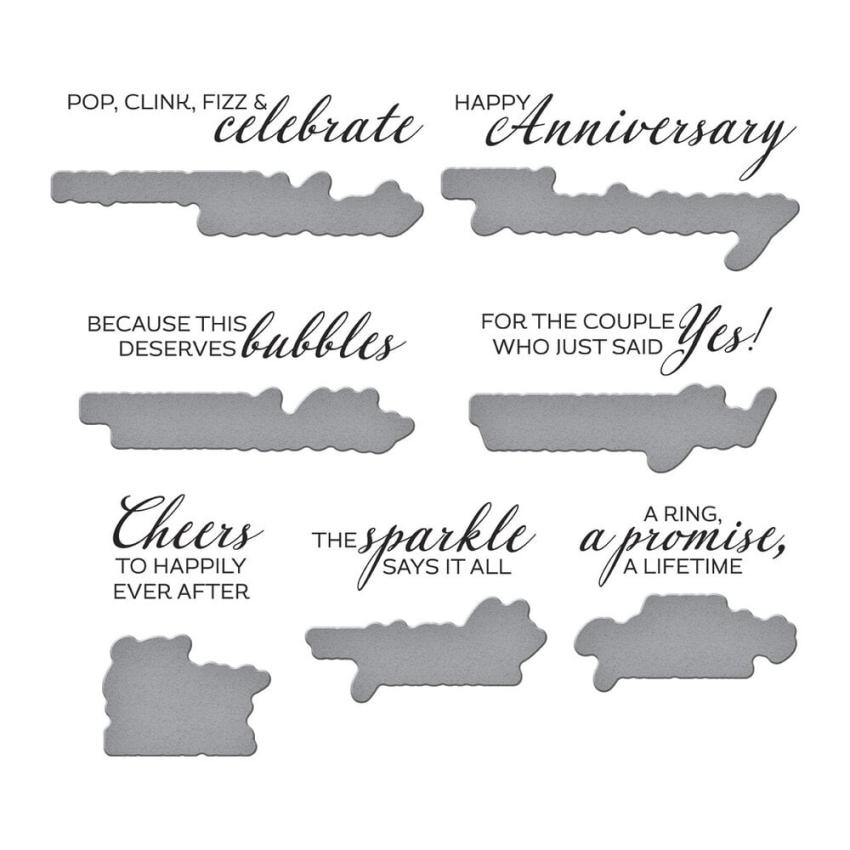 Spellbinders - Buchdrucktechnik "A Special Toast Sentiments" BetterPress Plate & Dies