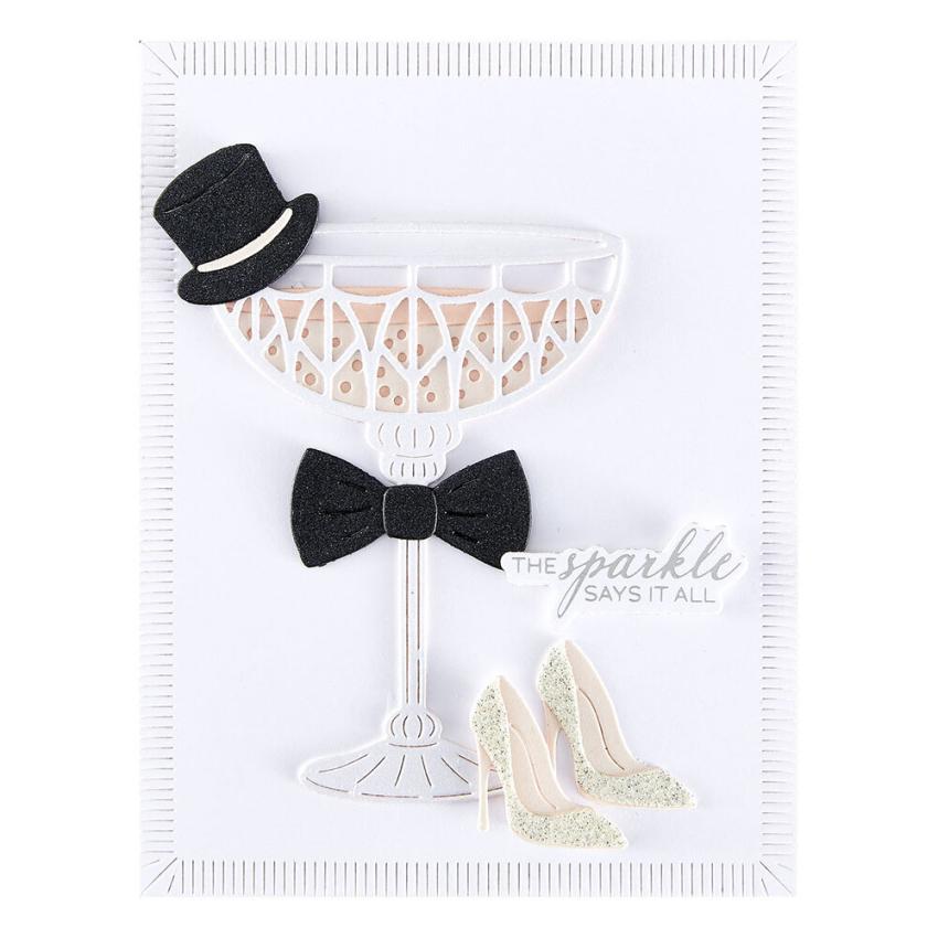 Spellbinders - Buchdrucktechnik "A Special Toast Sentiments" BetterPress Plate & Dies