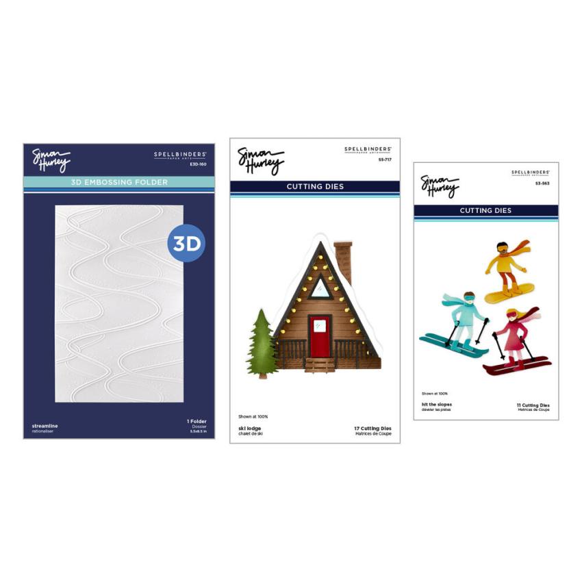 Spellbinders - Prägefolder & Stanzschablone "Ski-son's Greetings Bundle" Embossingfolder & Dies by Simon Hurley