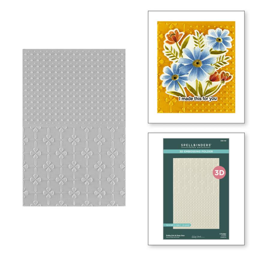 Spellbinders - Prägefolder "Polka Dots & Posy Duo" Embossingfolder