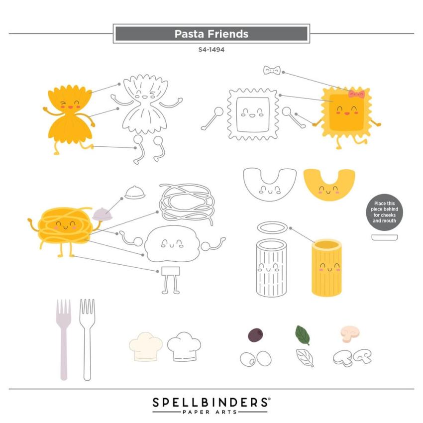 Spellbinders - Stanzschablone "Pasta Friends" Dies