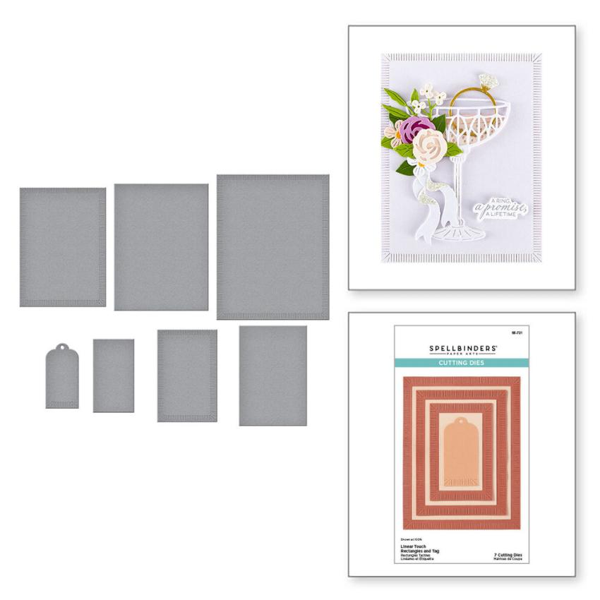 Spellbinders - Stanzschablone "Linear Touch Rectangles and Tag" Dies