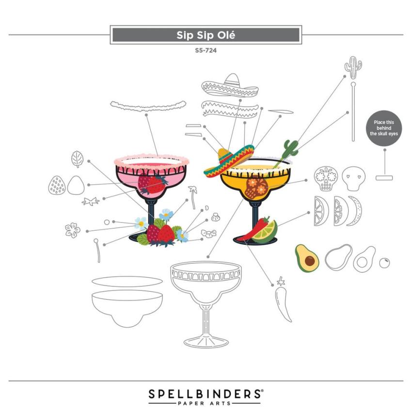 Spellbinders - Stanzschablone "Sip Sip Ole'" Dies