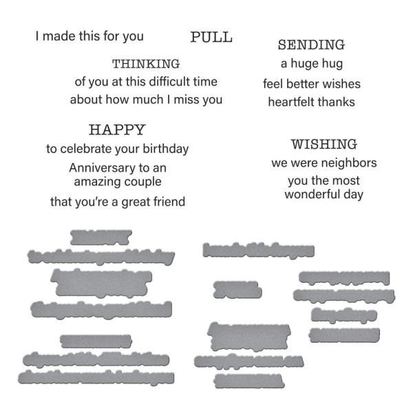 Spellbinders - Stempelset & Stanzschablone "Tabbed In & Out Sentiments" Clear Stamps & Dies