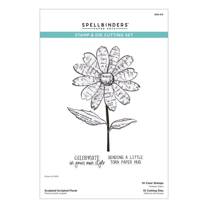 Spellbinders - Stempelset & Stanzschablone "Sculpted Scripted Floral" Clear Stamps & Dies