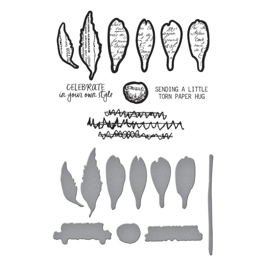 Spellbinders - Stempelset & Stanzschablone "Sculpted Scripted Floral" Clear Stamps & Dies