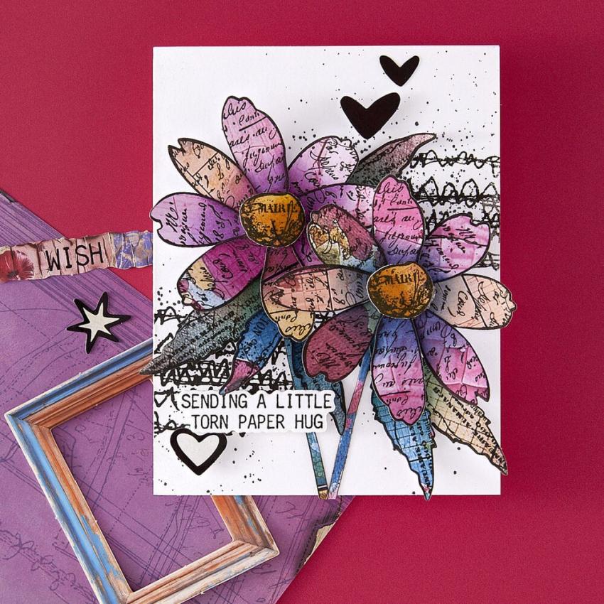 Spellbinders - Stempelset & Stanzschablone "Sculpted Scripted Floral" Clear Stamps & Dies