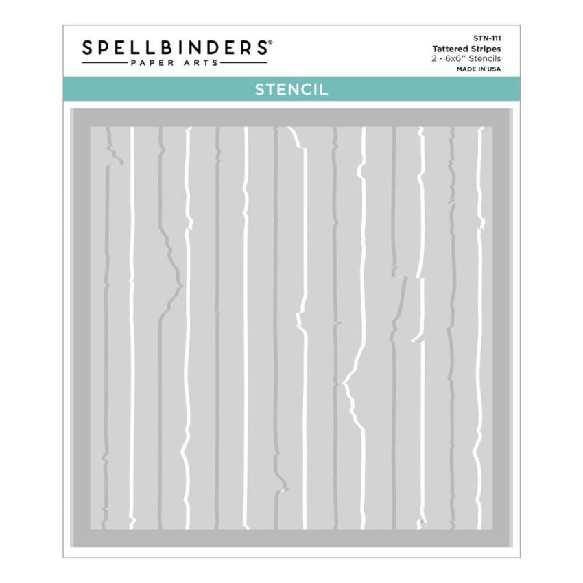 Spellbinders - Schablone "Tattered Stripes" Stencil