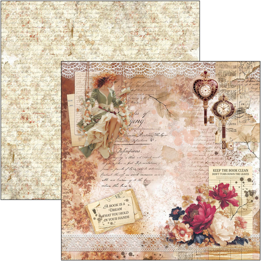 Ciao Bella - Designpapier "Book Lovers" Paper Pack 12x12 Inch - 12 Bogen