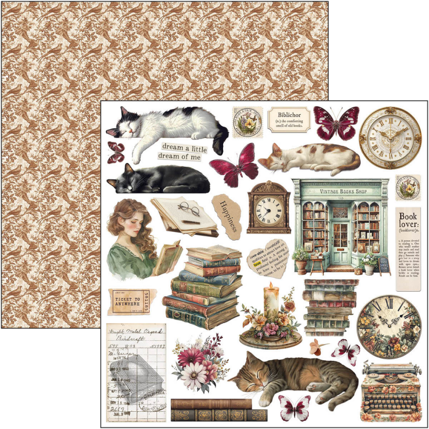 Ciao Bella - Designpapier "Book Lovers" Paper Pack 12x12 Inch - 12 Bogen