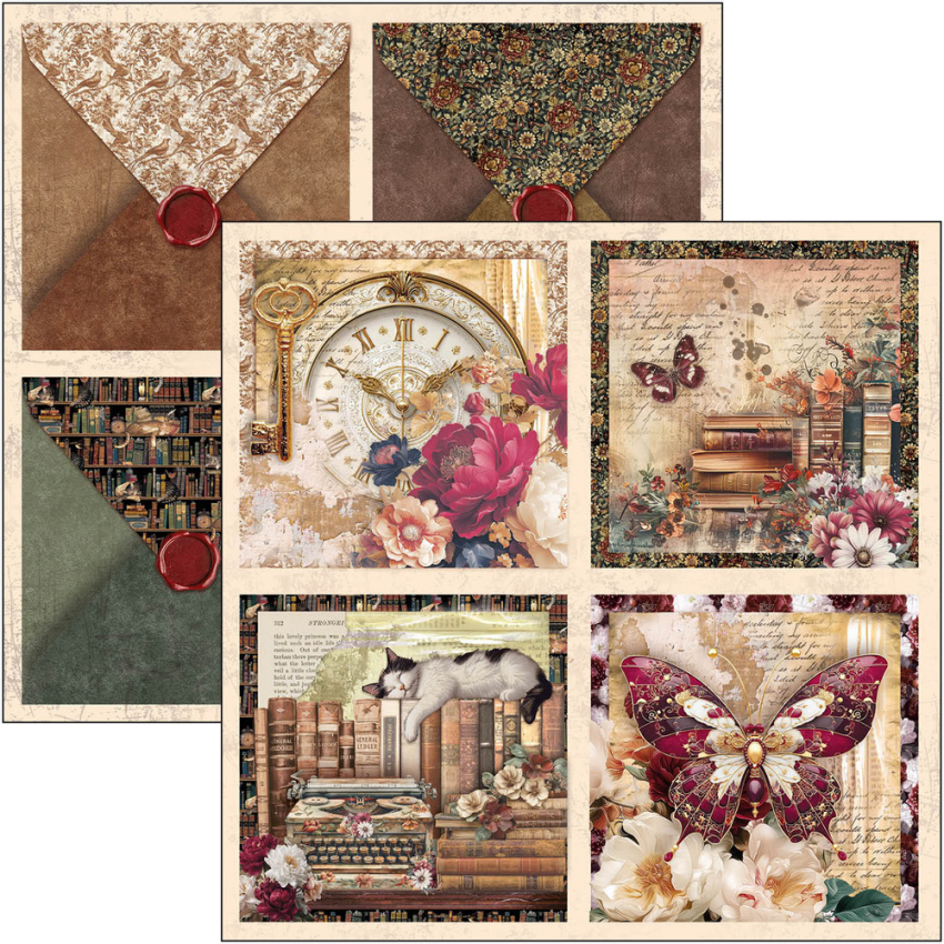 Ciao Bella - Designpapier "Book Lovers" Paper Pack 12x12 Inch - 12 Bogen