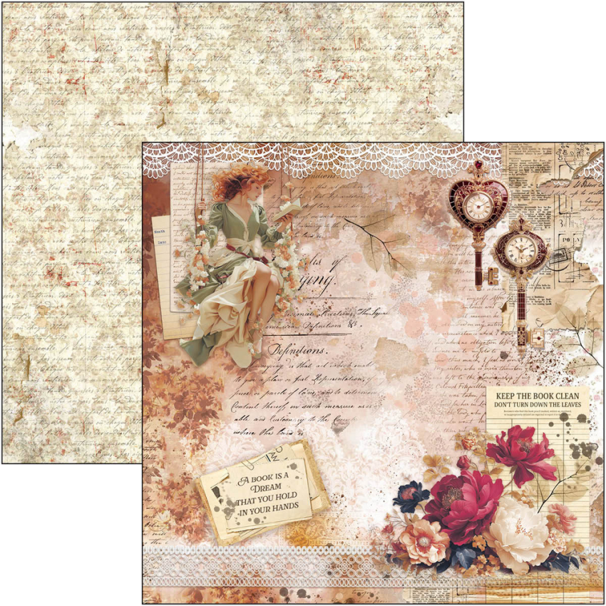 Ciao Bella - Designpapier "Book Lovers Pad" Paper Pack 8x8 Inch - 12 Bogen