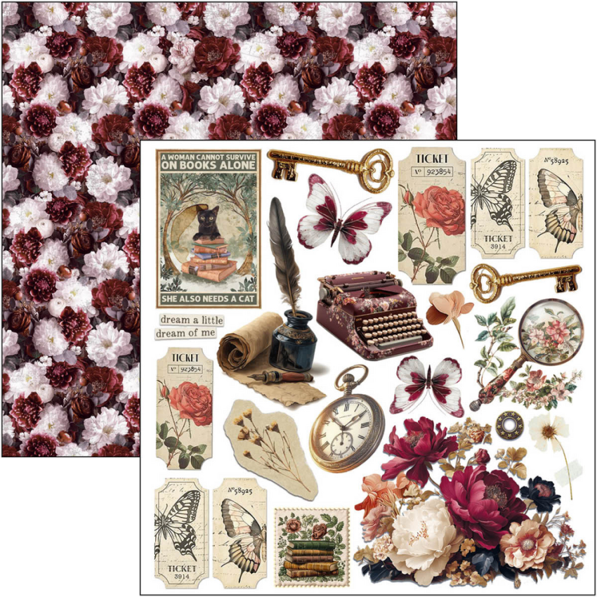 Ciao Bella - Stanzteile "Book Lovers" Fussy Cut Pad - 24 Bogen