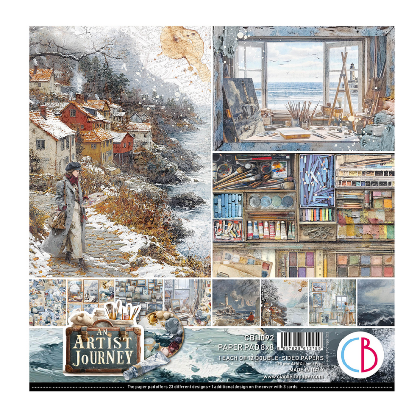 Ciao Bella - Designpapier "An Artist Journey" Paper Pack 8x8 Inch - 12 Bogen