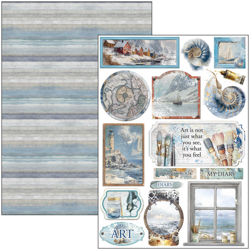 Ciao Bella - Stanzteile "An Artist Journey" Creative Pad A4 - 9 Bogen