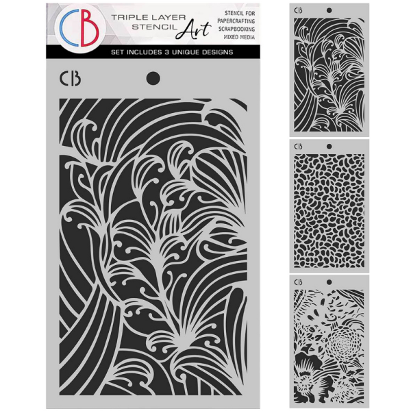 Ciao Bella - Schablone 5x8 Inch - Mixed Media Triple Layer Stencils Set "Bool Lovers"