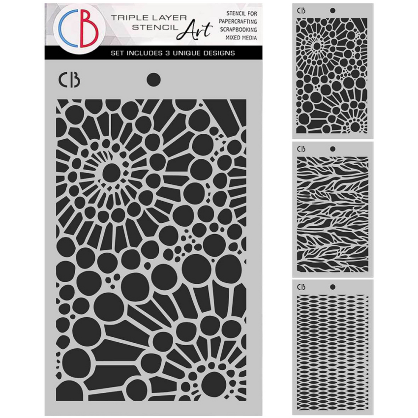 Ciao Bella - Schablone 5x8 Inch - Mixed Media Triple Layer Stencils Set "An Artist Journey"