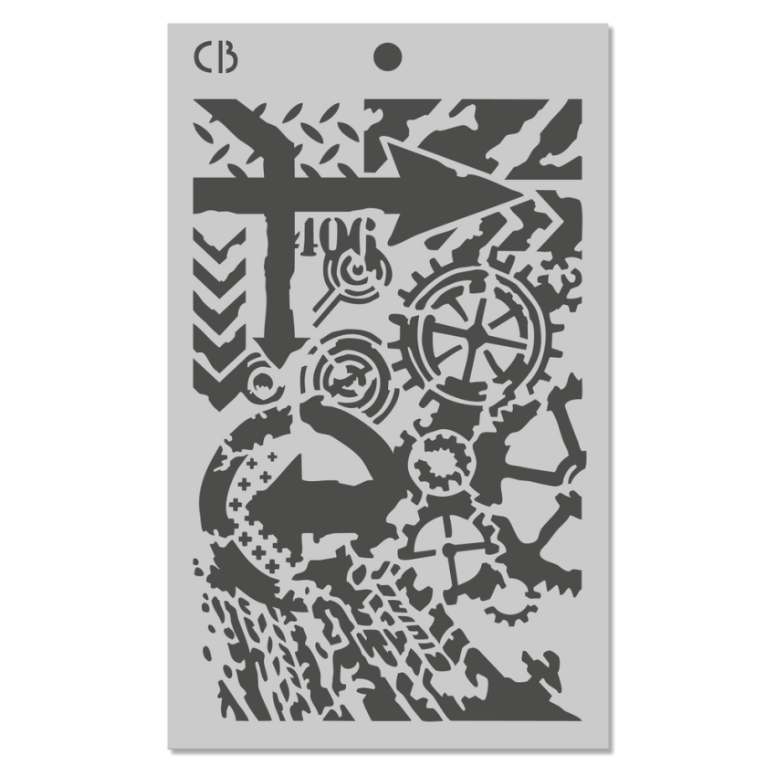 Ciao Bella - Schablone 5x8 Inch - Mixed Media Triple Layer Stencils Set "Polar Railway"