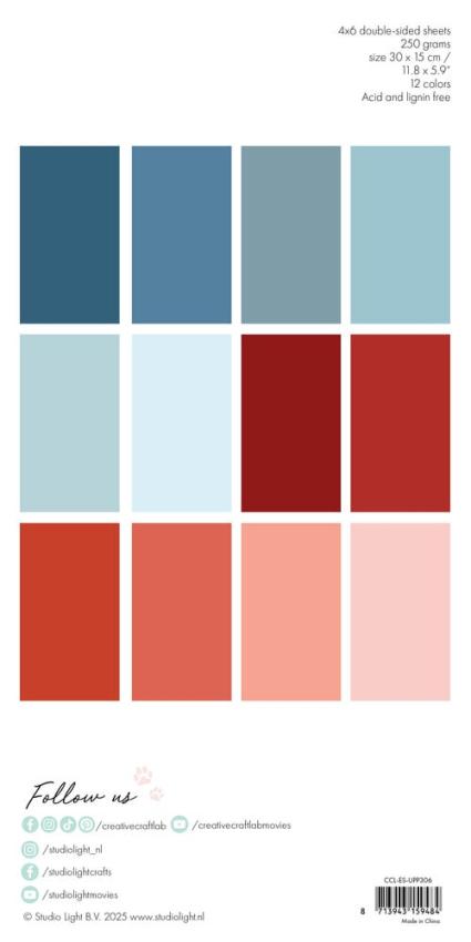 Creative Craft Lab - Studio Light - Cardstock "Winter" Paper Pack 30x15cm - 24 Bogen