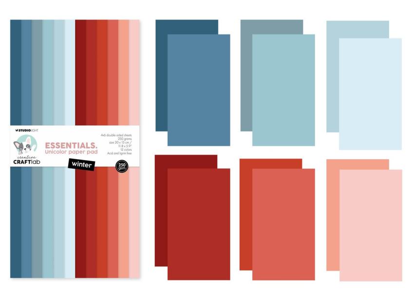 Creative Craft Lab - Studio Light - Cardstock "Winter" Paper Pack 30x15cm - 24 Bogen