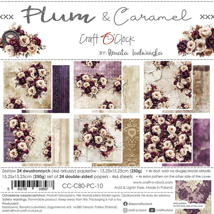 Craft OClock - Designpapier "Plum & Caramel" Paper Pack 6x6 Inch - 24 Bogen