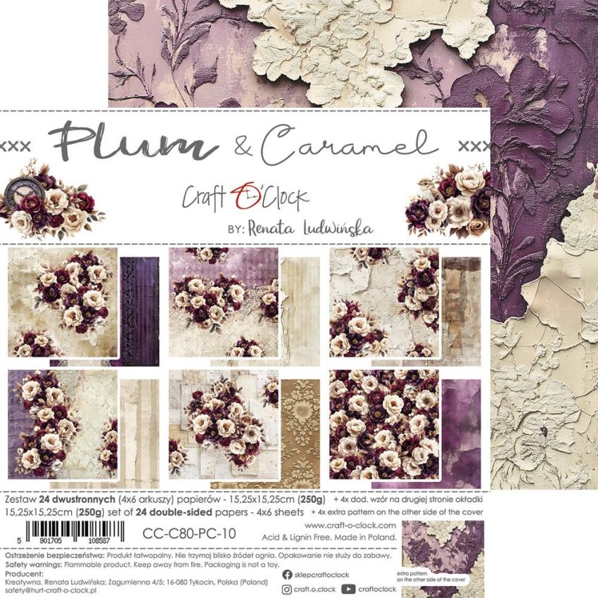 Craft OClock - Designpapier "Plum & Caramel" Paper Pack 6x6 Inch - 24 Bogen