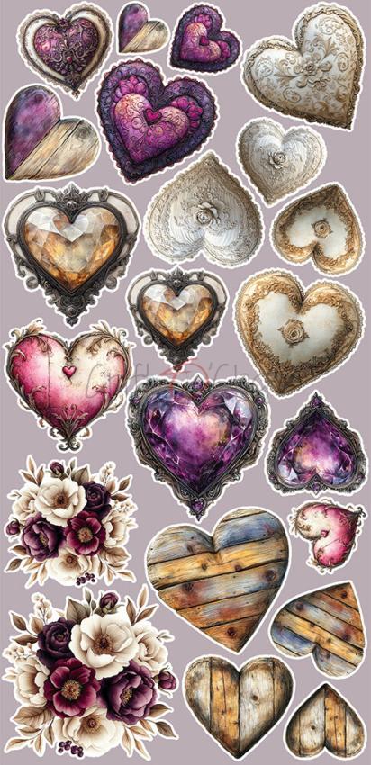 Craft OClock - Ausschneidebogen "Plum & Caramel" Extra Set Flowers & More - 18 Bogen