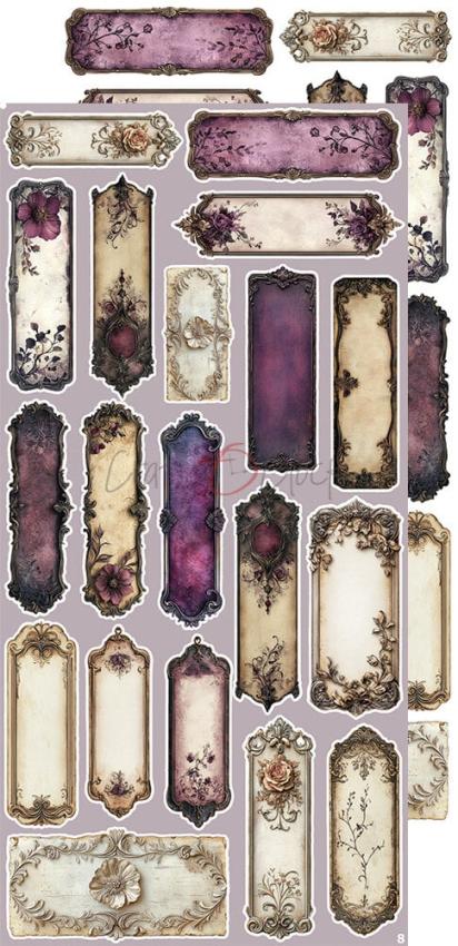 Craft OClock - Ausschneidebogen "Plum & Caramel" Extra Set Flowers & More - 18 Bogen