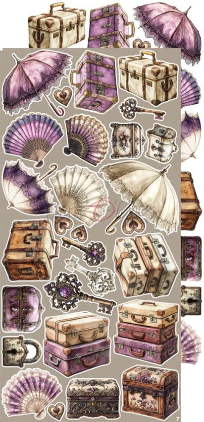 Craft OClock - Ausschneidebogen "Plum & Caramel" Extra Set Plum - 18 Bogen