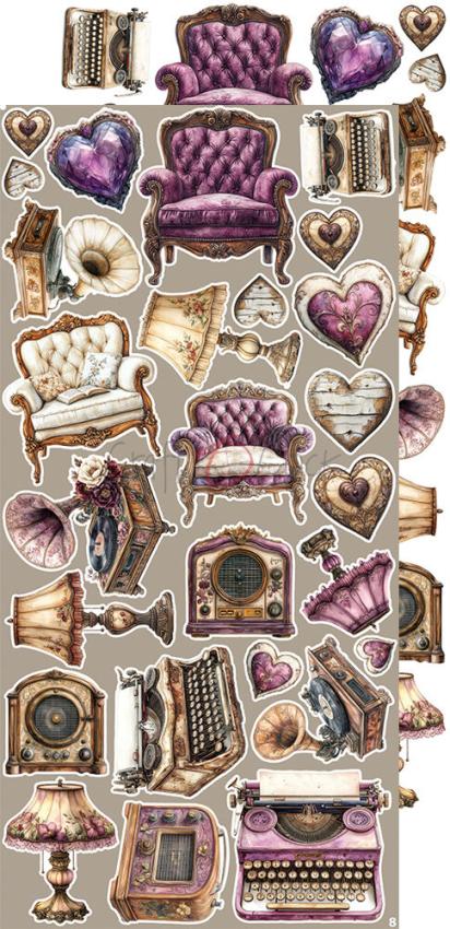 Craft OClock - Ausschneidebogen "Plum & Caramel" Extra Set Plum - 18 Bogen