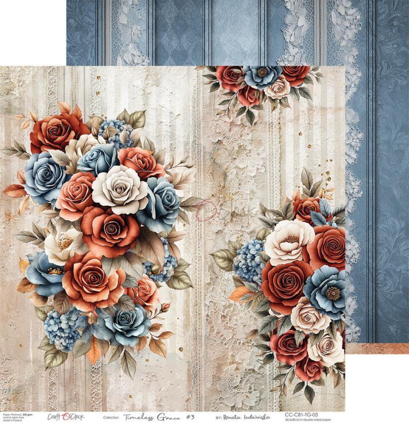 Craft OClock - Designpapier "Timeless Grace" Paper Pack 12x12 Inch - 6 Bogen