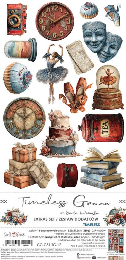 Craft OClock - Ausschneidebogen "Timeless Grace" Extra Set Timeless - 18 Bogen