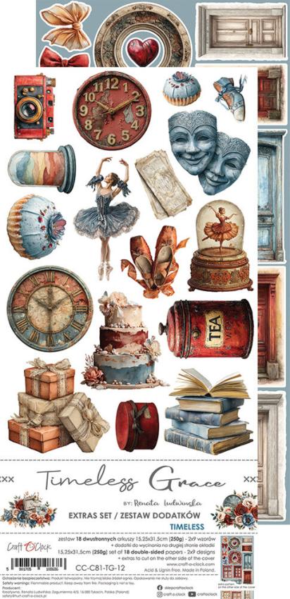Craft OClock - Ausschneidebogen "Timeless Grace" Extra Set Mix - 18 Bogen