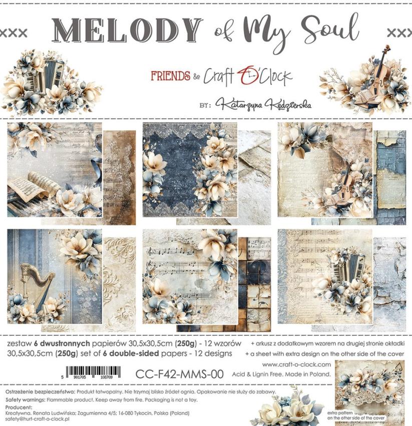 Craft OClock - Designpapier "Melody of My Soul" Paper Pack 12x12 Inch - 6 Bogen
