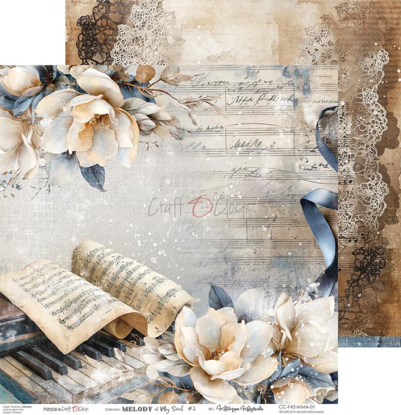 Craft OClock - Designpapier "Melody of My Soul" Paper Pack 12x12 Inch - 6 Bogen