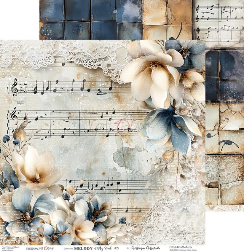 Craft OClock - Designpapier "Melody of My Soul" Paper Pack 12x12 Inch - 6 Bogen