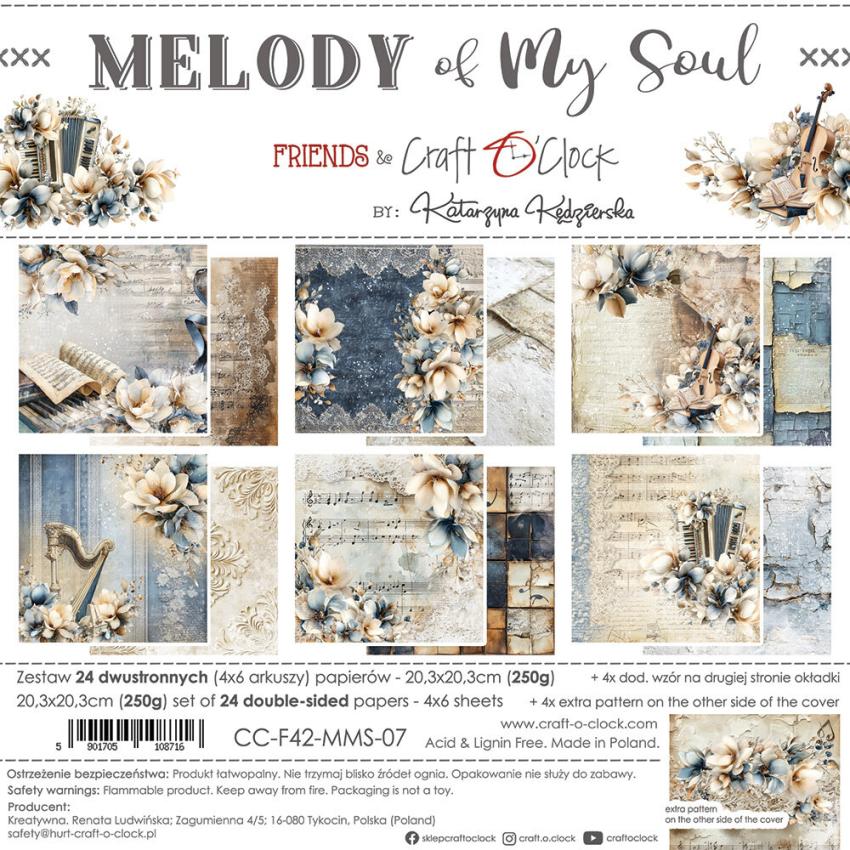 Craft OClock - Designpapier "Melody of My Soul" Paper Pack 8x8 Inch - 24 Bogen