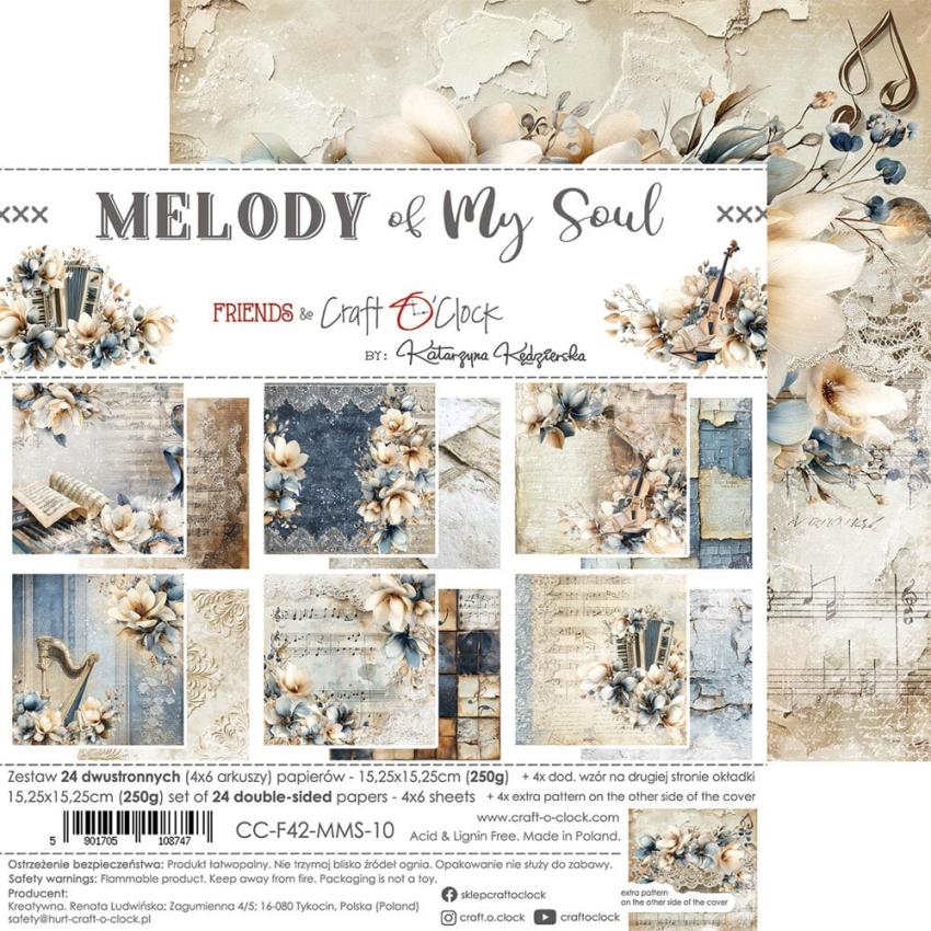 Craft OClock - Designpapier "Melody of My Soul" Paper Pack 6x6 Inch - 24 Bogen