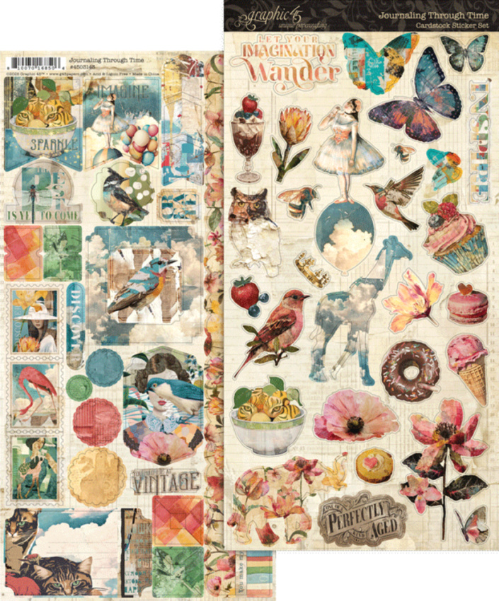 Graphic 45 - Aufkleber "Journaling Through Time" Sticker