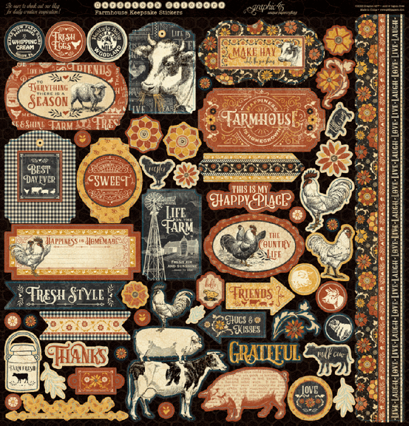 Graphic 45 - Designpapier "Farmhouse Keepsake" Edition 12x12 Inch - 20 Bogen