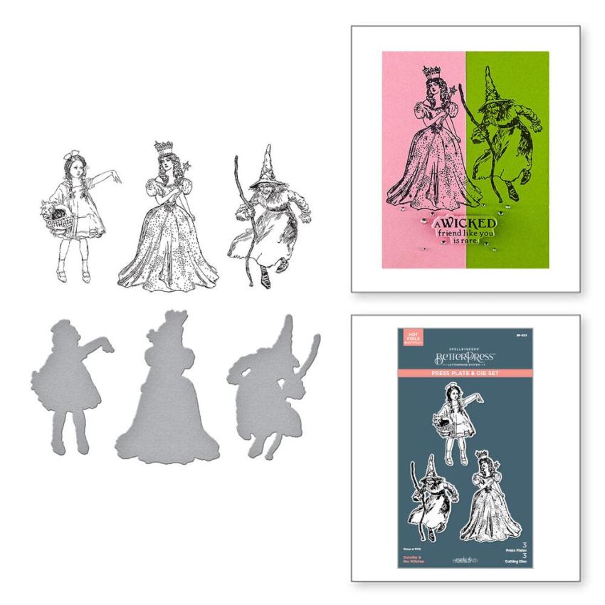 Spellbinders - Buchdrucktechnik "Dorothy & the Witches" BetterPress Plate & Dies